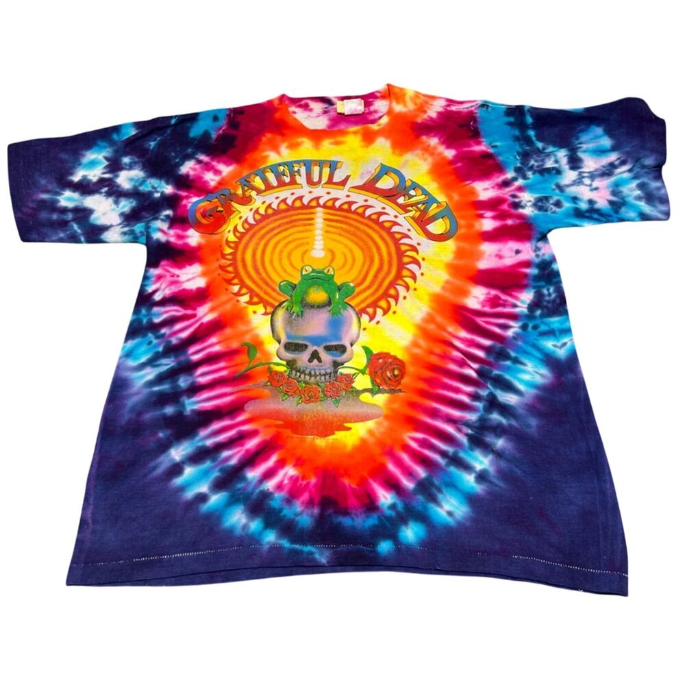 Vintage GRATEFUL DEAD 1987 Frog Tie Dye Shirt Size LARGE - RARE Great condition!